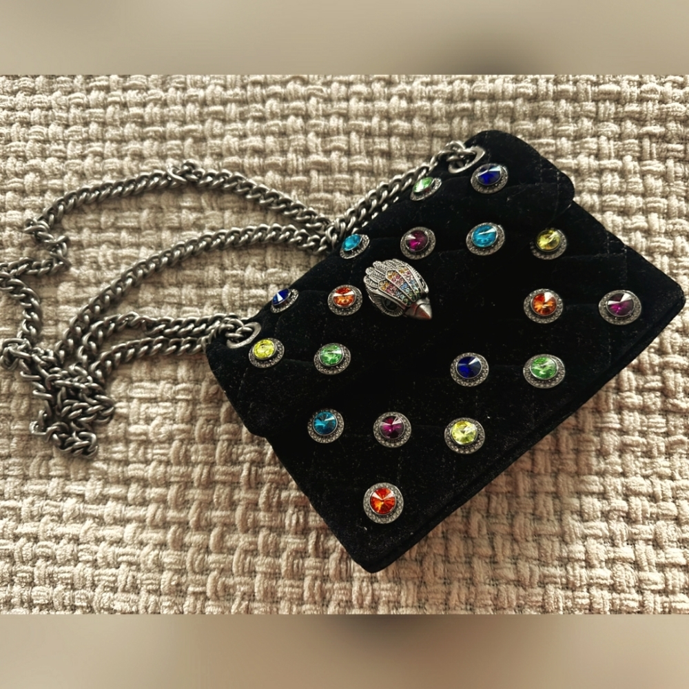 Kurt Geiger Black Crossbody Bag with Multicolor Jewels